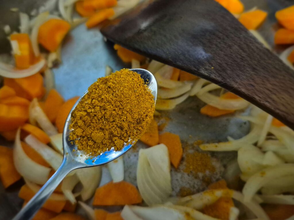 Curried sausages