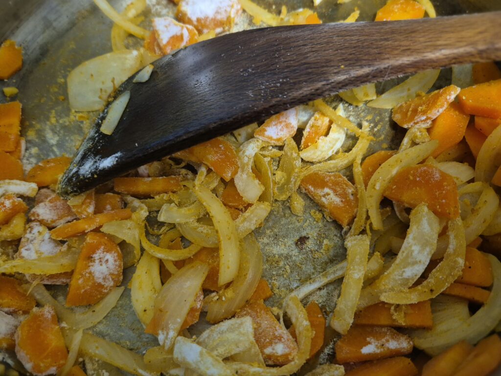 Curried sausages